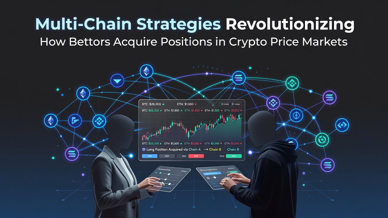 Darstellung von Multi-Chain-Strategien in Krypto-Preismärkten mit vernetzten Blockchain-Netzwerken