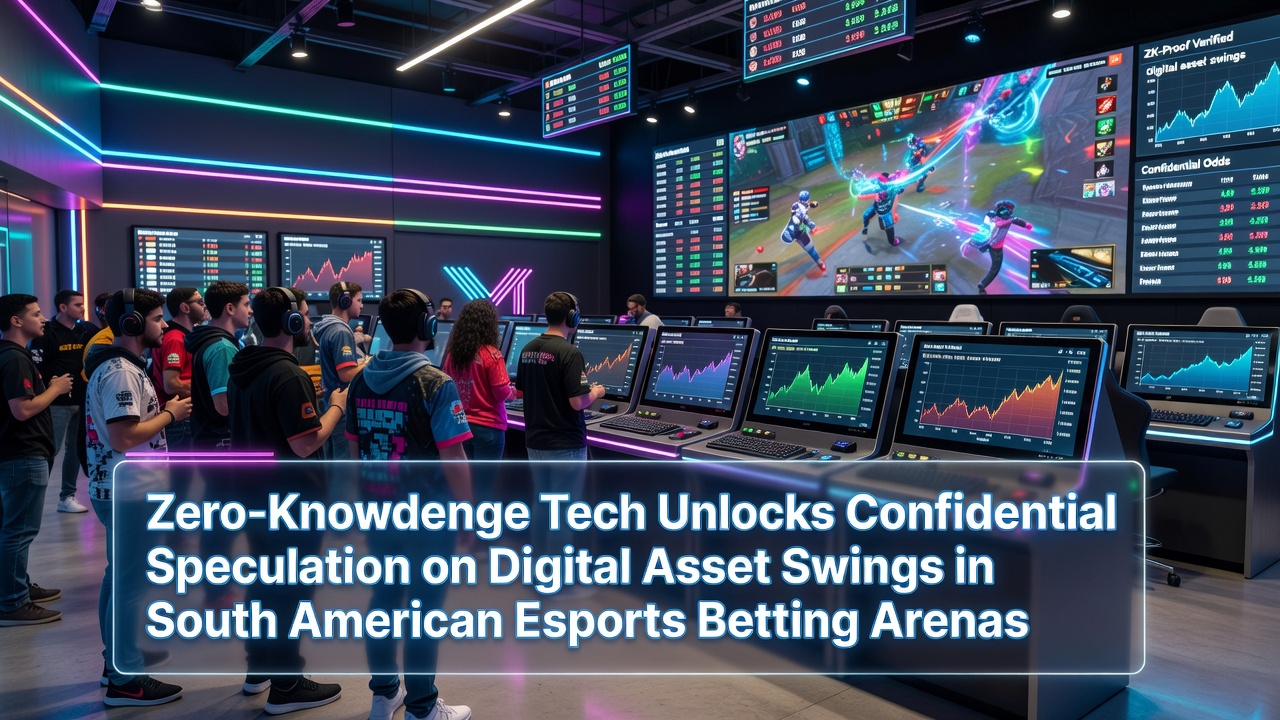 Illustration von Zero-Knowledge-Technologien in südamerikanischen Esports-Wettumgebungen mit digitalen Asset-Diagrammen